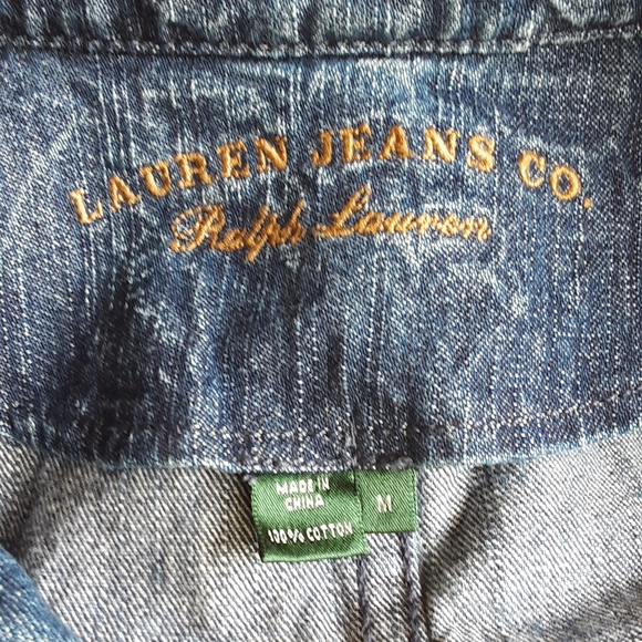 Lauren Jeans Ralph Lauren Dark Kyoto Denim Jacket with Classic Workwear Style. - Picture 3 of 5